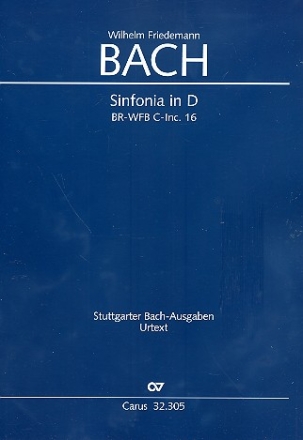 Sinfonia D-Dur BRWFBCInc16 fr 2 Violinen, Viola und Bc Partitur (Bc nicht ausgesetzt)