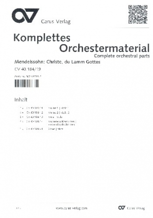Christe, du Lamm Gottes fr gem Chor und Orchester Stimmensatz (Streicher 4-4-3-4)
