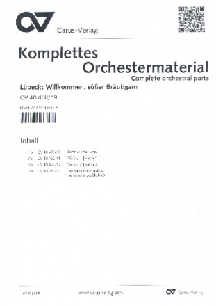 Willkommen ser Brutigam fr Soli (Frauenchor), 2 Violinen und Bc Partitur und Streicherstimmensatz (3-3-3)