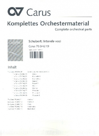 Intende voci D963 fr Tenor, gem Chor und Orchester Stimmensatz (Streicher 7-6-5-4-3)