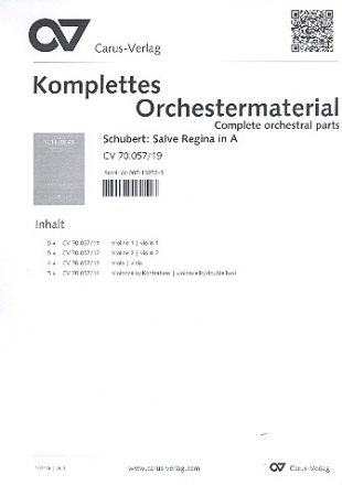 Salve Regina in A D676 fr Sopran und Streicher Instrumentalstimmen (5-5-4-5)