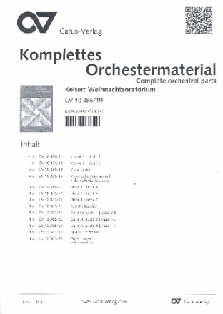 Weihnachtsoratorium fr Soli, gem Chor und Orchester Stimmensatz (Streicher 4-4-3-4)