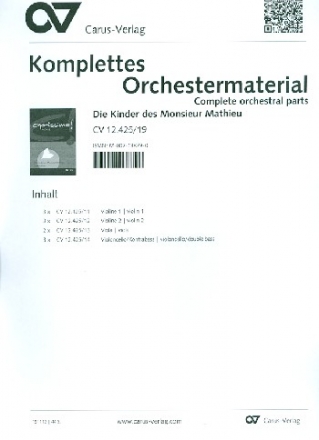 Chorissimo Movie Band 1 - Die Kinder des Monsieur Mathieu fr Kinderchor (Schulchor) und Klavier (Streicher ad lib) Stimmensatz (3-3-2-3)