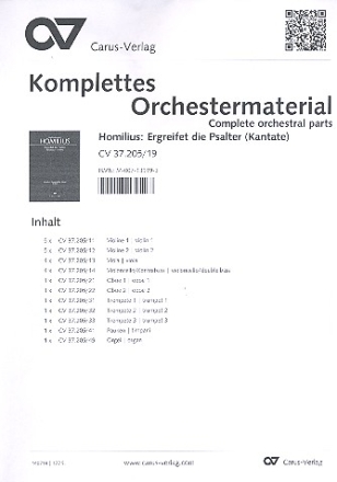 Ergreifet die Psalter fr Soli, gem Chor und Orchester, Stimmensatz (Streicher 5-5-4-4)