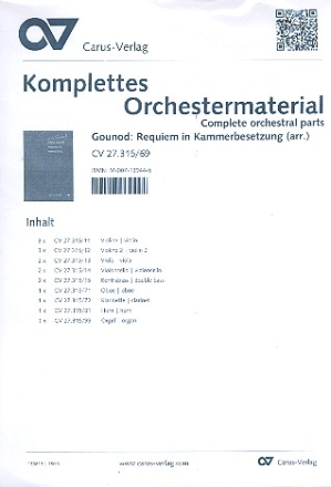Requiem C-Dur op.posth. fr Soli, gem Chor und  Kammerorchester Orchestermaterial (3-3-2-2-2+Harmonie)