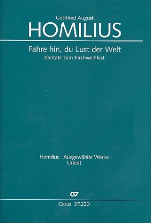 Fahre hin du Lust der Welt HoWVII.172 fr Sopran (Tenor), 2 Violinen und Bc Partitur und Stimmen