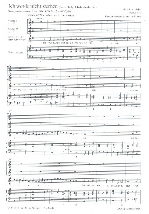Ich werde nicht sterben SWV346  und  Ich danke dir Herr SWV347 fr Sopran (Tenor), 2 Violinen und Bc Partitur