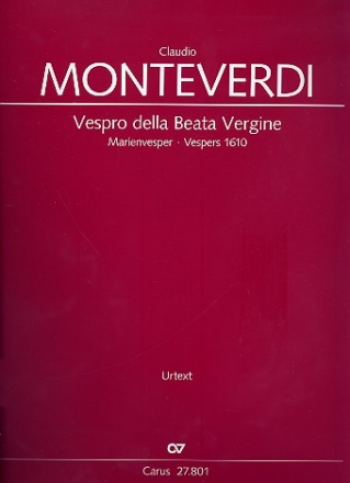 Vespro della Beata Vergine SV206 fr Soli, gem Chor und Orchester Partitur