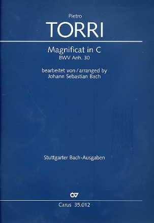 Magnificat in C BWV Anh30 fr 8 Stimmen (gem Chor) und Instrumente Partitur