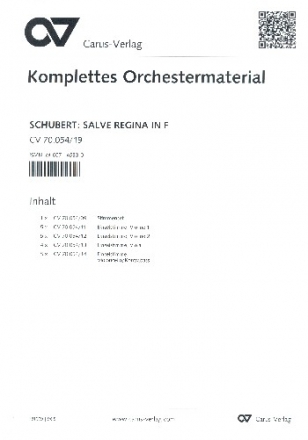 Salve Regina in F fr Sopran und Orchester Stimmensatz (Streicher 5-5-4-5)