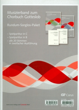 Chorbuch Gotteslob Musizierband fr 4-stimmiges flexibles Ensemble (Oberstimme ad lib) (Partituren in B und C + je 2 Exemplare von allen 20 Stimmen)