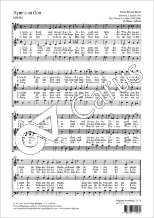Haydn, Johann Michael Hymne an Gott Coro SAB Partitur