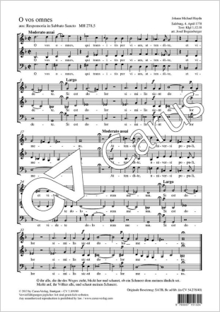 Haydn, Johann Michael O vos omnes Coro SAB Partitur