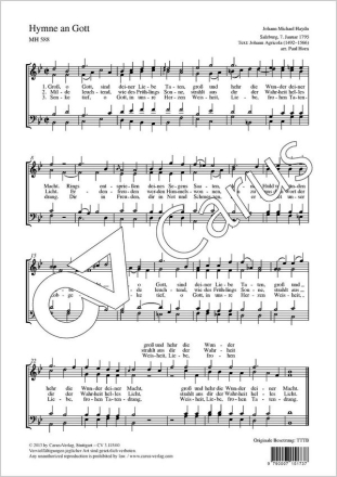 Haydn, Johann Michael Hymne an Gott Coro SATB Partitur