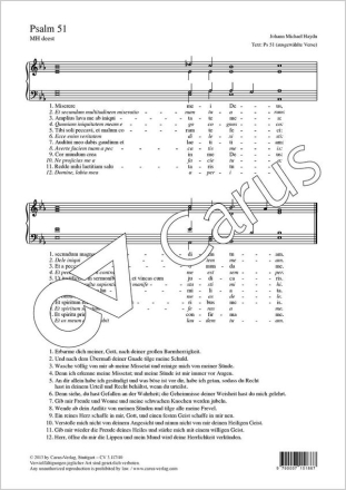 Haydn, Johann Michael Psalm 51 Coro SATB Partitur