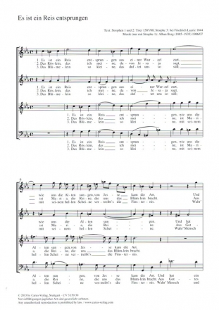 Es ist ein Reis entsprungen fr gem Chor a cappella Chorpartitur