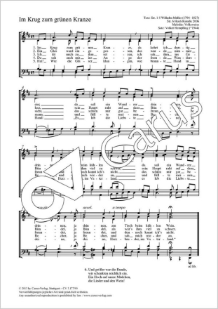 Hempfling, Volker Im Krug zum grnen Kranze Coro SATB Partitur