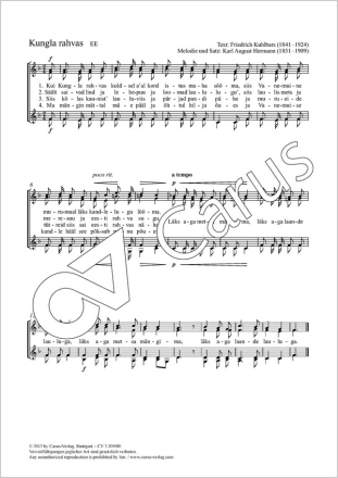 Hermann, Karl August Kungla rahvas Coro SSAA Partitur