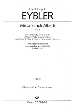 Missa Sancti Alberti HV6 fr Soli, gem Chor, Streicher und Orgel (Blser ad lib) Chorpartitur