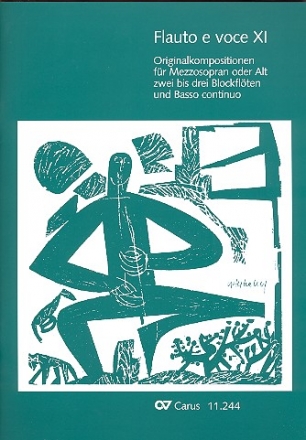 Flauto e voce Band 11 fr Mezzosopran (Alt), 2-3 Blockflten und Bc Partitur und Stimmen