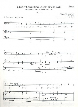 Ein Herz das seinen Jesum lebend wei BWV134 fr Soli, gem Chor, 2 Oboen, 2 Violinen, Viola, Bc Orgel