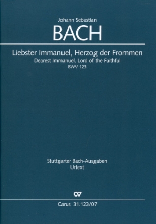 Liebster Immanuel Herzog der Frommen Kantate Nr. Nr.123 BWV123 Studienpartitur (dt/en)
