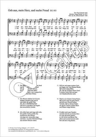 Harder, August Geh aus, mein Herz, und suche Freud Coro SATB Partitur