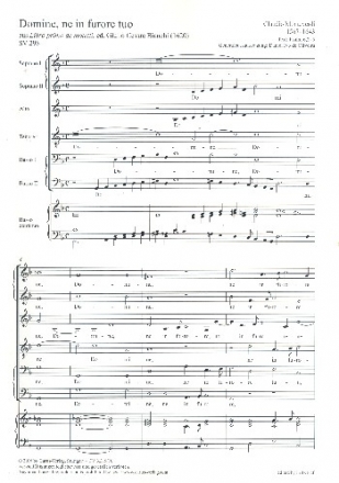 Domine ne in furore tuo SV298 fr gem Chor und Bc Partitur