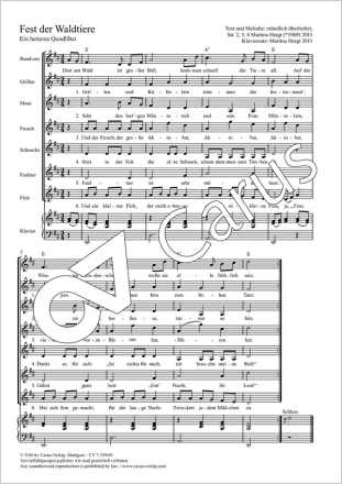 Hergt, Martina Fest der Waldtiere 1-7stg Kinderchor, Pfte Partitur