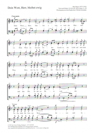 Dein Wort, Herr, bleibet ewig fr gem Chor a cappella Chorpartitur