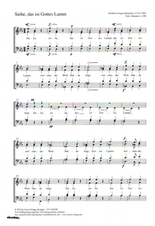 Siehe, das ist Gottes Lamm f�r gem Chor a cappella Chorpartitur