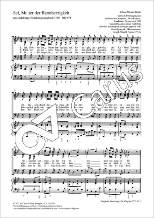 Haydn, Johann Michael Sei, Mutter der Barmherzigkeit Coro SAB, Bc Partitur