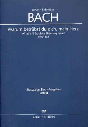 Warum betrbst du dich mein Herz Kantate Nr.138 BWV138 Klavierauszug (dt/en)