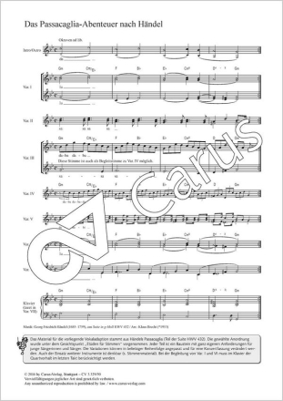 Hndel, Georg Friedrich Das Passacaglia-Abenteuer nach Hndel  Partitur