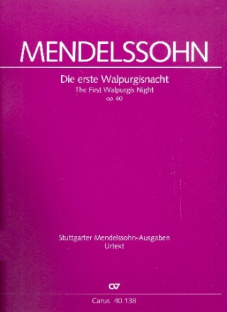 Die erste Walpurgisnacht MWVD3 fr Soli, gem Chor und Orchester Partitur (dt/en)