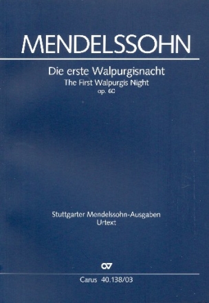 Die erste Walpurgisnacht op.60 MWVD3 fr Soli, gem Chor und Orchester Klavierauszug (dt/en)
