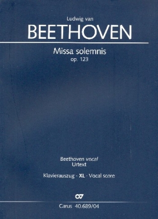 Missa solemnis D-Dur op.123 fr Soli, gem Chor und Orchester Klavierauszug XL im Grodruck