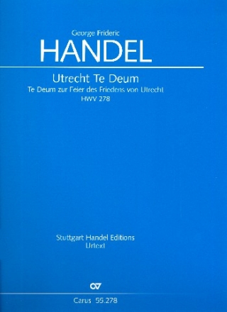 Utrechter Te Deum HWV278 fr Soli, gem Chor und Orchester Partitur (dt/en)