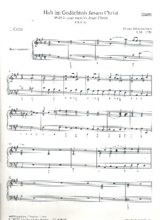 Halt im Gedchtnis Jesum Christ Kantate Nr.67 BWV67 Orgel