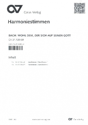 Wohl dem der sich auf seinen Gott Kantate Nr.139 BWV139 Harmoniestimmen