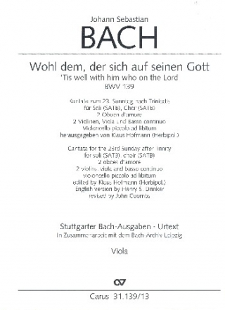 Wohl dem der sich auf seinen Gott Kantate Nr.139 BWV139 Viola