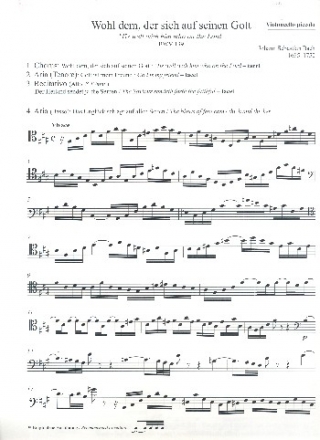 Wohl dem, der sich auf seinen Gott Kantate Nr.139 BWV139 Violoncello piccolo
