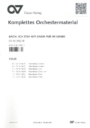 Ich steh mit einem Fu im Grabe Kantate Nr.156 BWV156 Stimmensatz (Streicher 4-4-3-3)
