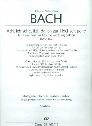 Ach ich sehe itzt da ich zur Hochzeit gehe Kantate Nr.162 BWV162 Violine 2