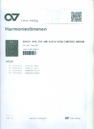 Ihr, die ihr euch von Christo nennet Kantate Nr.164 BWV164 Harmoniestimmen