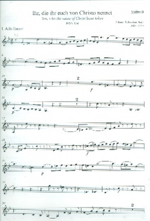 Ihr, die ihr euch von Christo nennet Kantate Nr.164 BWV164 Violine 2