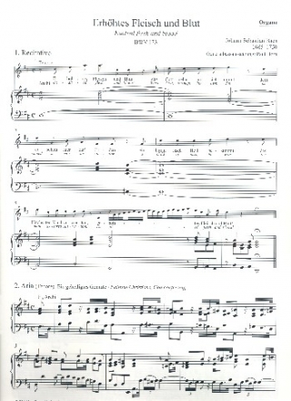 Erhhtes Fleisch und Blut Kantate Nr.173 BWV173 Orgel
