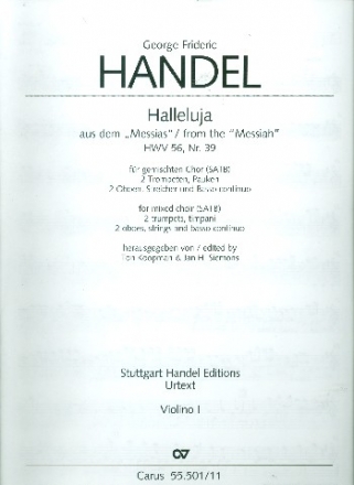 Halleluja HWV56,39 fr gem Chor und Orchester Violine 1