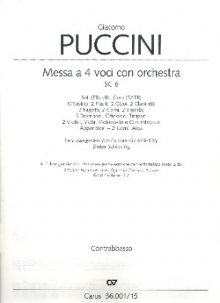 Messa a 4 voci SC6 fr Sol (TBarB), gem Chor und Orchester Kontrabass
