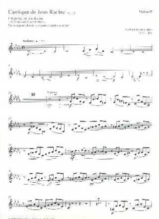 Cantique de Jean Racine op.11 fr gem Chor und Symphonieorchester Violine 2